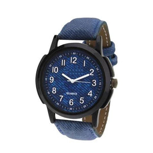 wt1015- Unique & Premium Analogue Watch Dark Blue Dial Leather Strap (Blue dial)