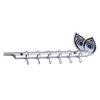 317_Flute Shape Stainless Steel Key Holder Stand ( Chrome Antique Finish, 9" X 2", Silver)