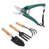 BulkySellers Gardening Tools - Flover Cutter & Garden Tool Wooden Handle (3pcs-Hand Cultivator, Small Trowel, Garden Fork)