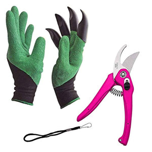 BulkySellers Gardening Tools - Garden Gloves with Claws for Digging and Planting, 1 Pair Ergonomic Grip, Incredibly Sharp Secateurs