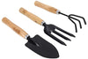 BulkySellers Gardening Tools - Flover Cutter & Garden Tool Wooden Handle (3pcs-Hand Cultivator, Small Trowel, Garden Fork)