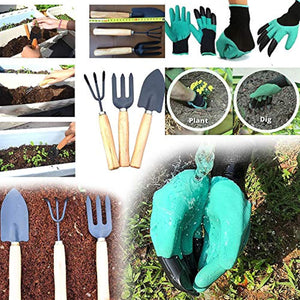 BulkySellers Gardening Hand Cultivator, Big Digging Trowel, Shovel & Garden Gloves with Claws for Digging & Planting